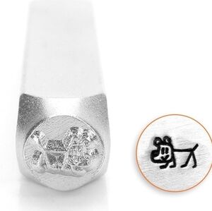 RETIRED DESIGN Stick Dog Metal Stamp Design 6mm